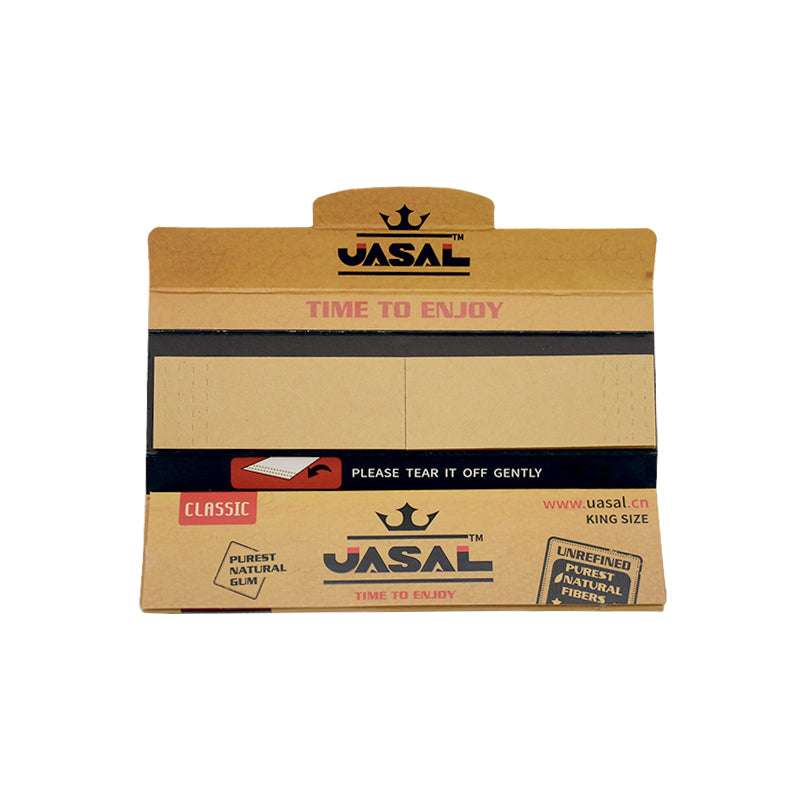 UASAL Rolling Papers King Size Unbleached Brown With Tips,32 Tip and 32 leaves in pack,32 packs in box