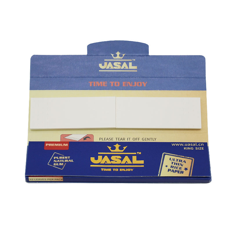 UASAL Rolling Papers King Size Unbleached Premium With Tips,32 Tip and 32 leaves in pack,32 packs in box