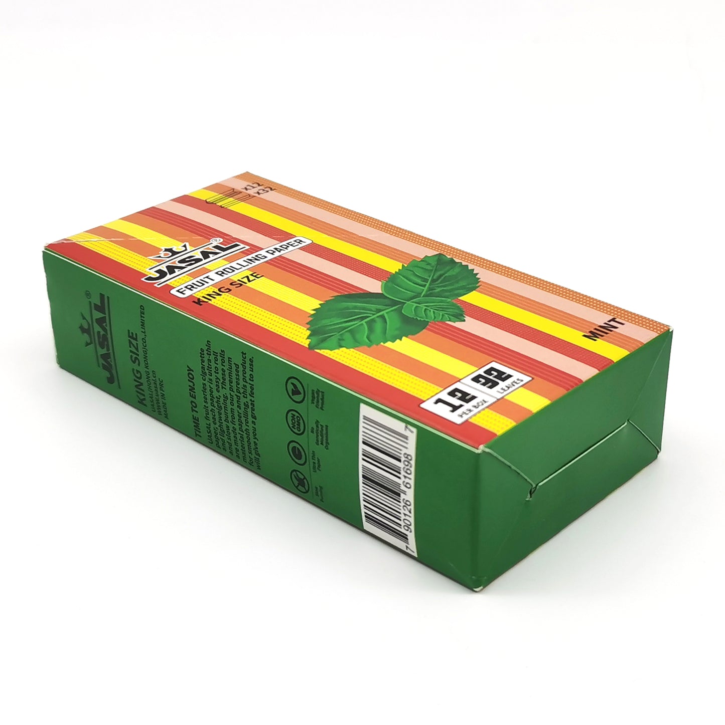 UASAL Fruit Flavor Kingsize Rolling Papers -12 Packs 108mm Rolling Papers (32 Leaves in Pack) 384 Total,Mint