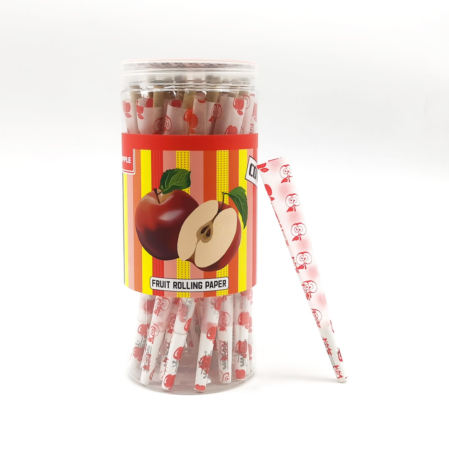 UASAL 48 Cone Apple Fruit Flavor Kingsize Cones Smoking Rolled 108MM Rolling Paper with Tips & Packing Tubes Included