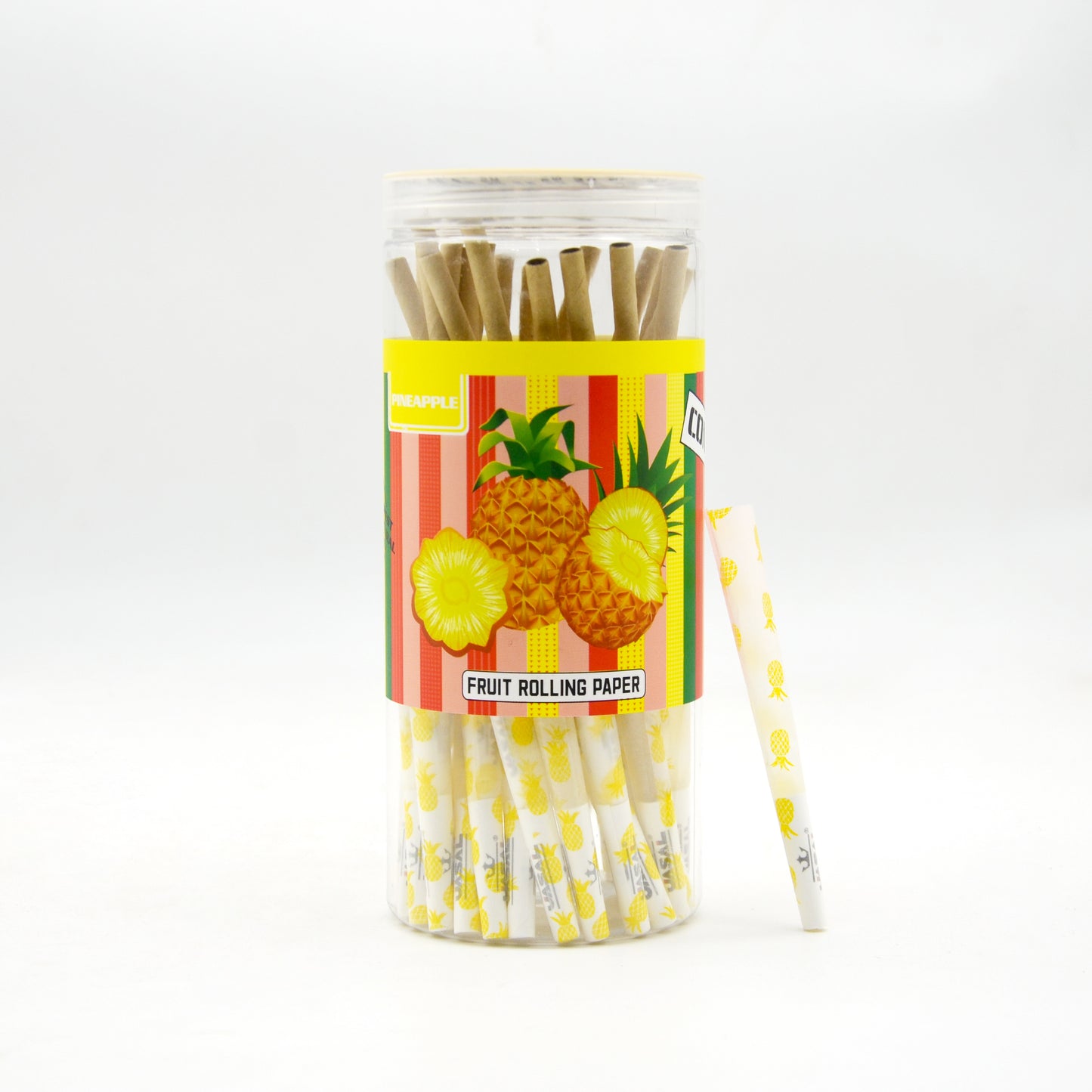 UASAL 48 Cone Pineapple Fruit Flavor 1¼ Cones Smoking Rolled 84MM Rolling Paper with Tips & Packing Tubes Included