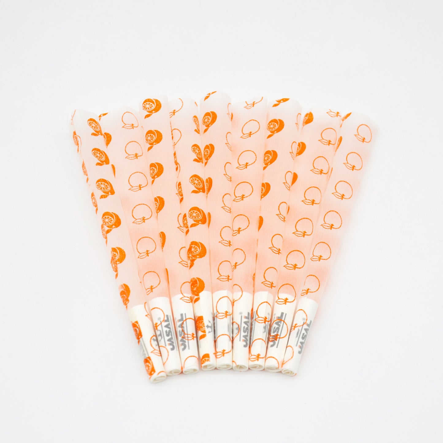 UASAL 48 Cone Tangerine Fruit Flavor Kingsize Cones Smoking Rolled 108MM Rolling Paper with Tips & Packing Tubes Included