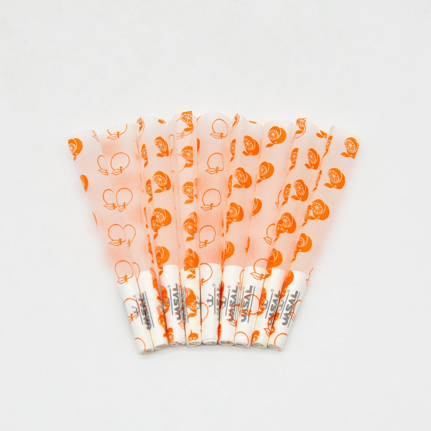 UASAL 48 Cone Tangerine Fruit Flavor 1¼ Cones Smoking Rolled 84MM Rolling Paper with Tips & Packing Tubes Included