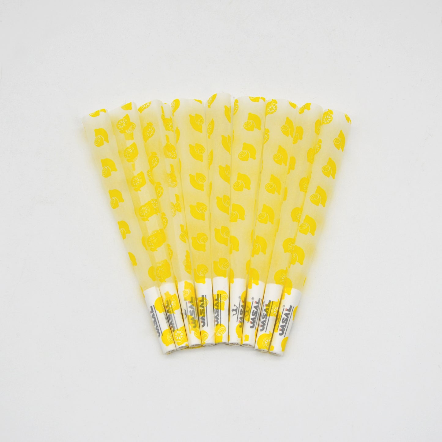 UASAL 48 Cone Lemon Fruit Flavor Kingsize Cones Smoking Rolled 108MM Rolling Paper with Tips & Packing Tubes Included
