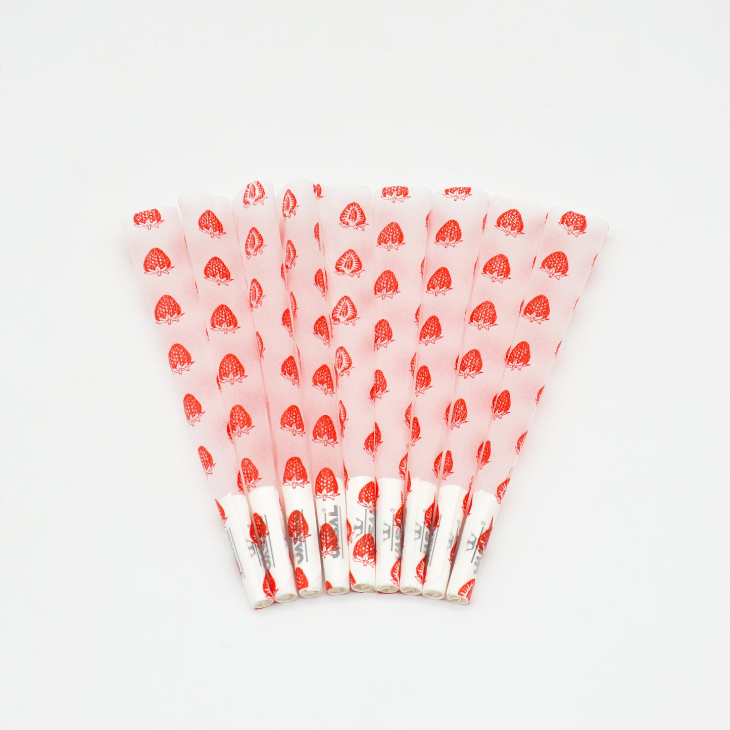 UASAL 48 Cone Strawberry Fruit Flavor Kingsize Cones Smoking Rolled 108MM Rolling Paper with Tips & Packing Tubes Included