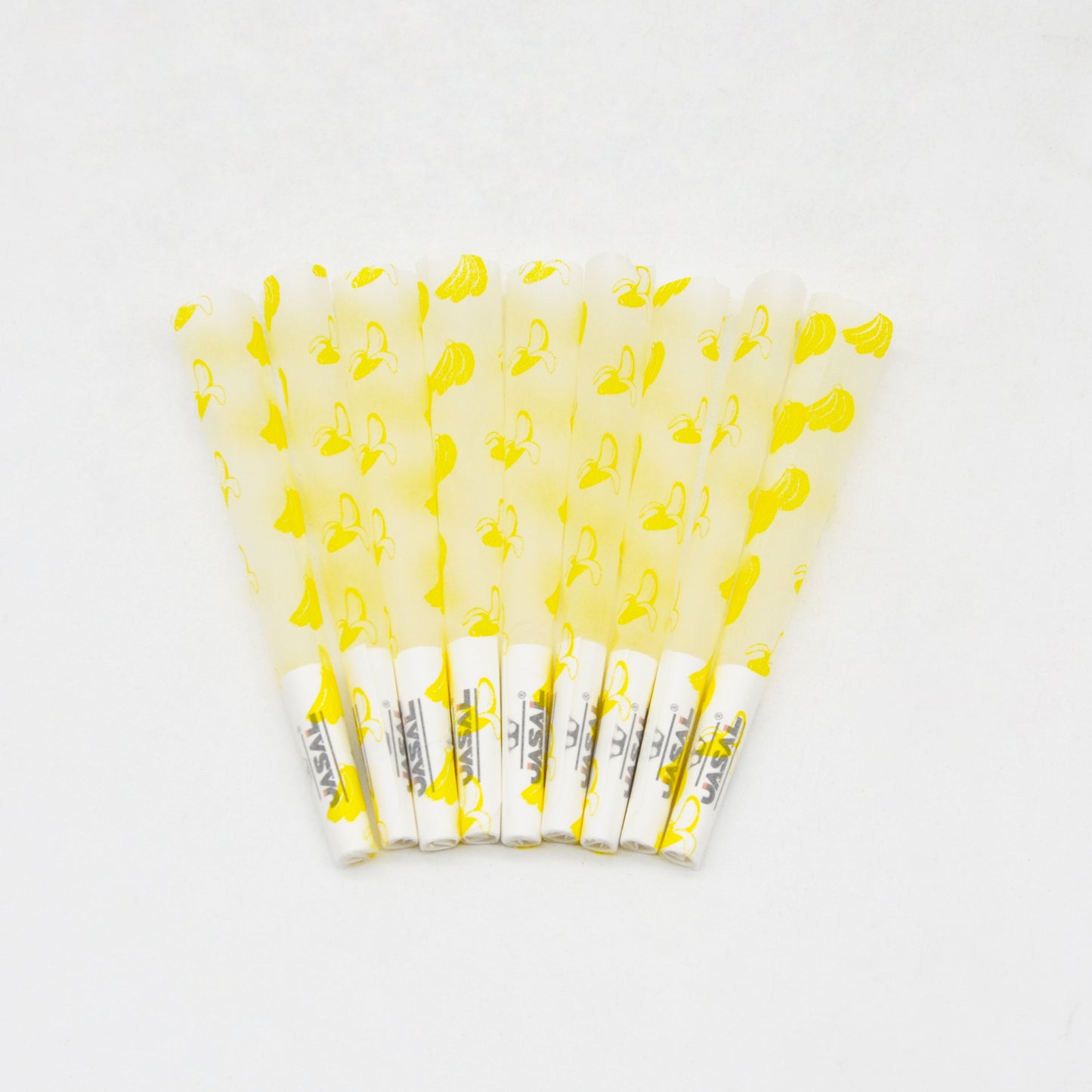 UASAL 48 Cone Banana Fruit Flavor 1¼ Cones Smoking Rolled 84MM Rolling Paper with Tips & Packing Tubes Included