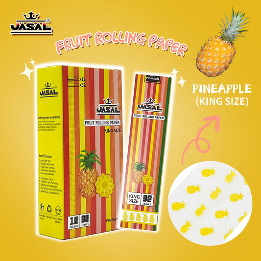 UASAL Fruit Flavor Kingsize Rolling Papers -12 Packs 108mm Rolling Papers (32 Leaves in Pack) 384 Total,Pineapple