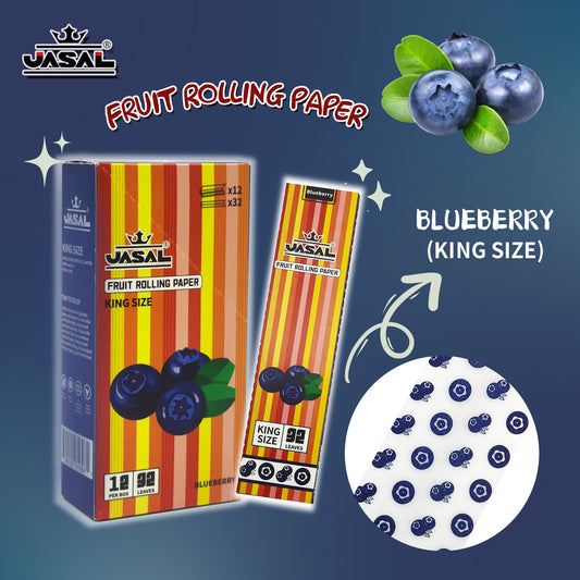 UASAL Fruit Flavor Kingsize Rolling Papers -12 Packs 108mm Rolling Papers (32 Leaves in Pack) 384 Total,Blueberry