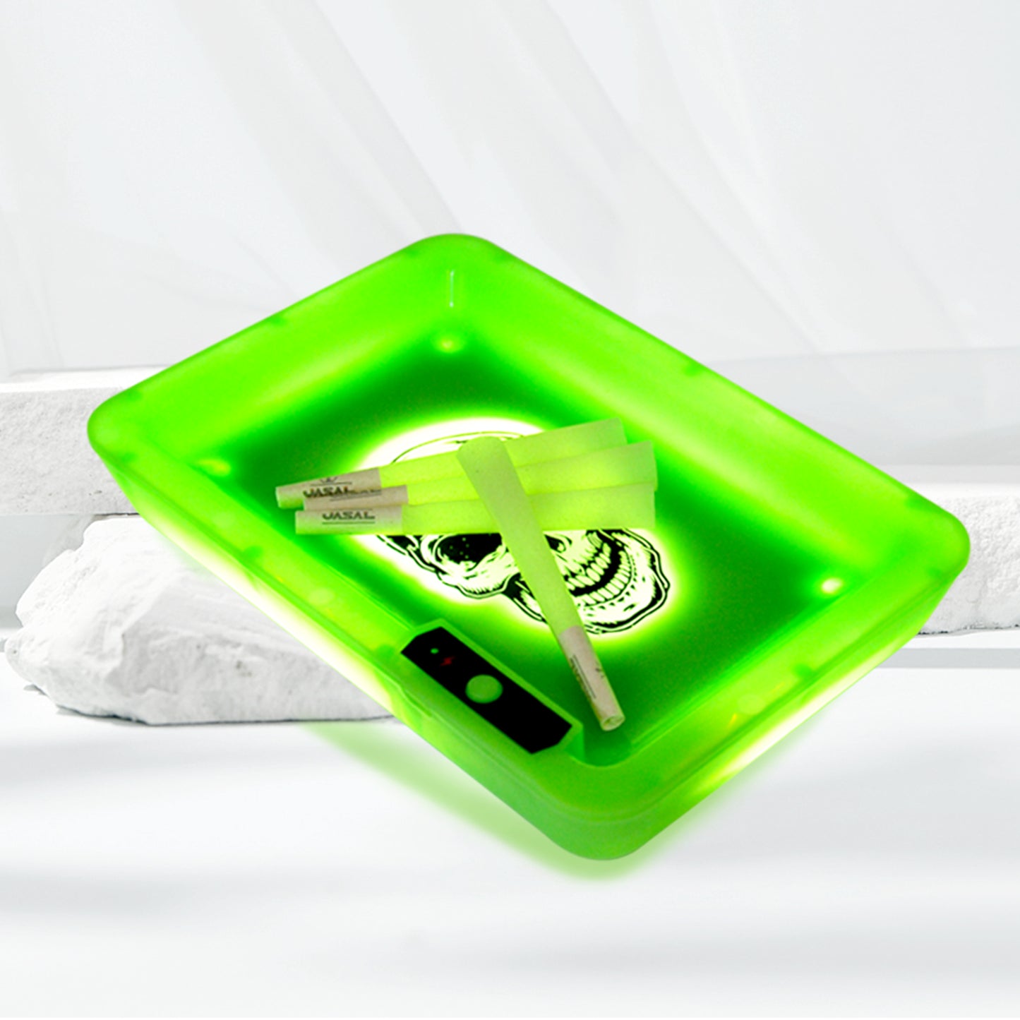UASAL LED Glow Rolling Tray Luminous tray LED Tray Rolling Glow Light Up Rechargeable 6.9x4.8 Inch