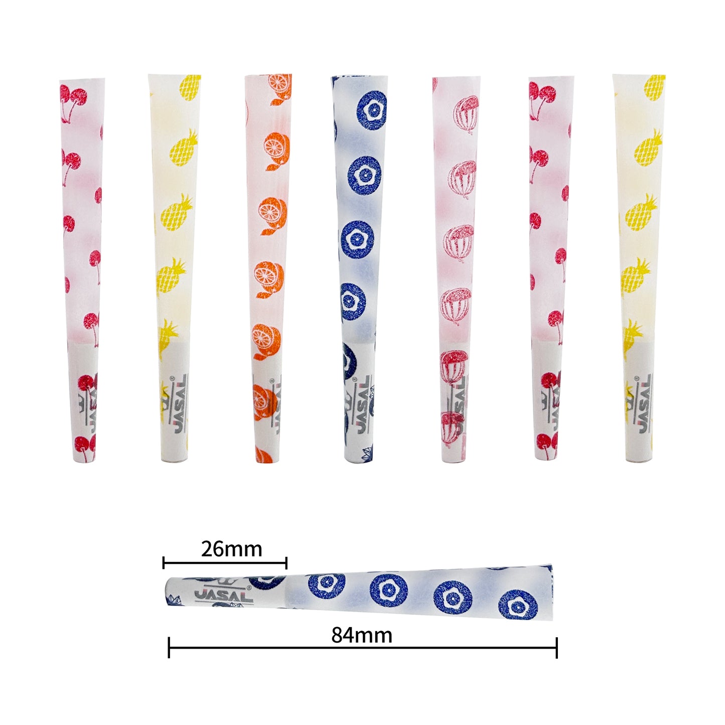 UASAL 48 Cone Fruity Scent 1¼  Cones Rolled Rolling Paper with Tips & Packing Tubes Included