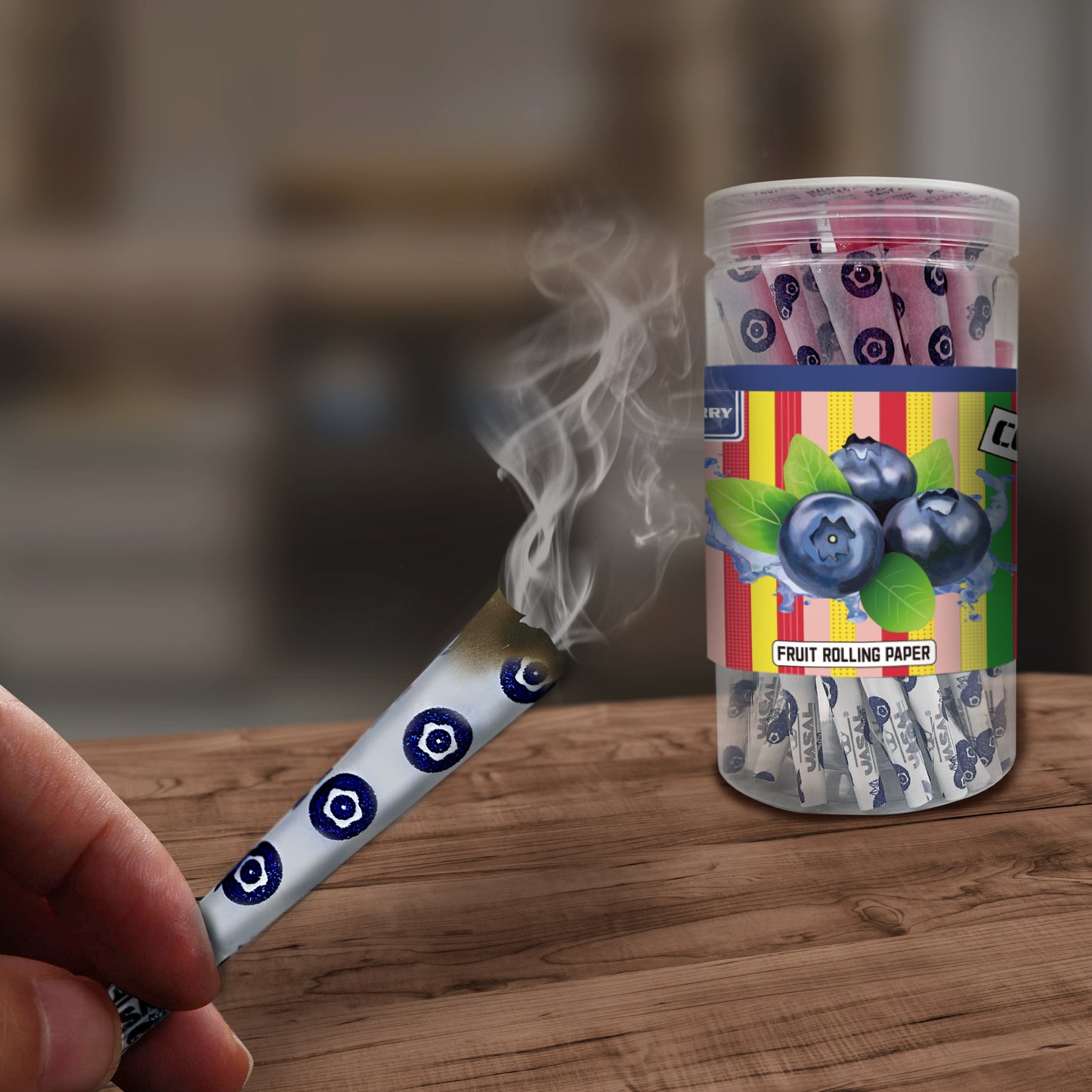 UASAL 48 Cone Fruity Scent 1¼  Cones Rolled Rolling Paper with Tips & Packing Tubes Included