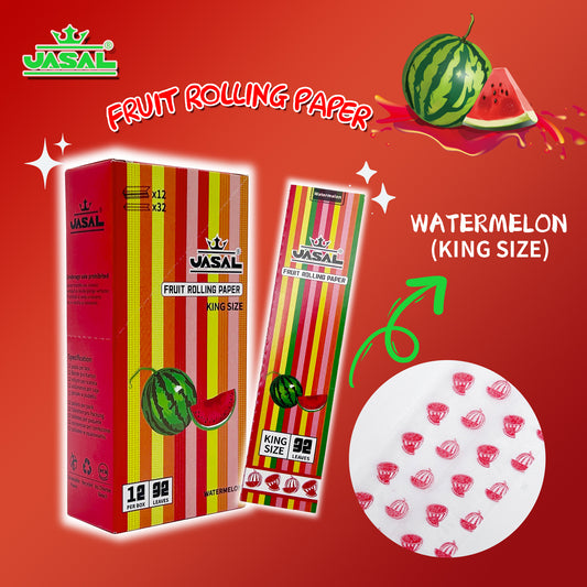 UASAL Fruit Flavor Kingsize Rolling Papers -12 Packs 108mm Rolling Papers (32 Leaves in Pack) 384 Total,Watermelon