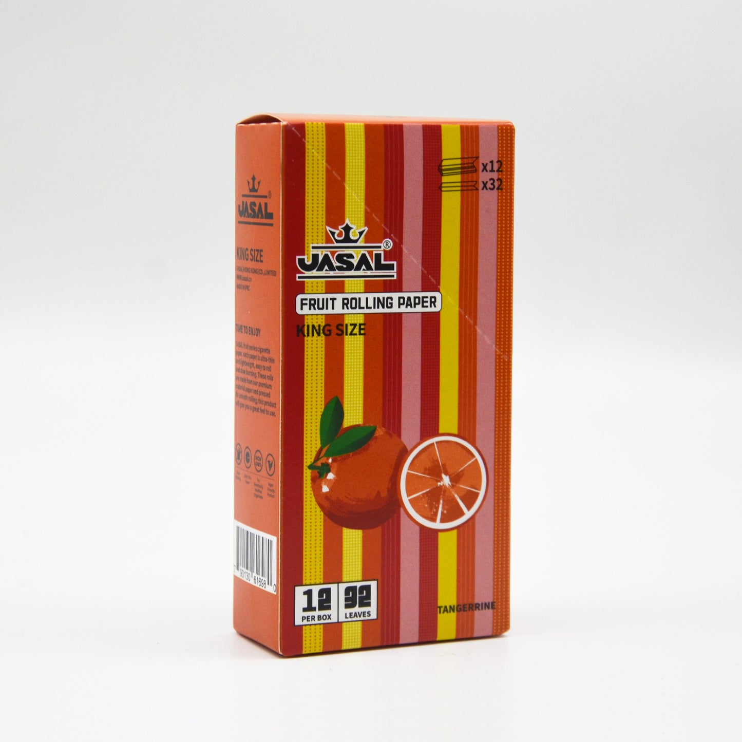 UASAL Fruit Flavor Kingsize Rolling Papers -12 Packs 108mm Rolling Papers (32 Leaves in Pack) 384 Total,Tangerine