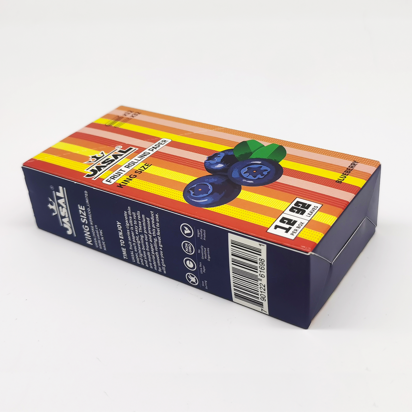 UASAL Fruit Flavor Kingsize Rolling Papers -12 Packs 108mm Rolling Papers (32 Leaves in Pack) 384 Total,Blueberry