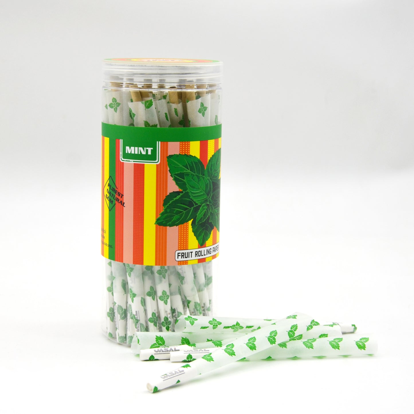 UASAL 48 Cone Mint Fruit Flavor Kingsize Cones Smoking Rolled 108MM Rolling Paper with Tips & Packing Tubes Included