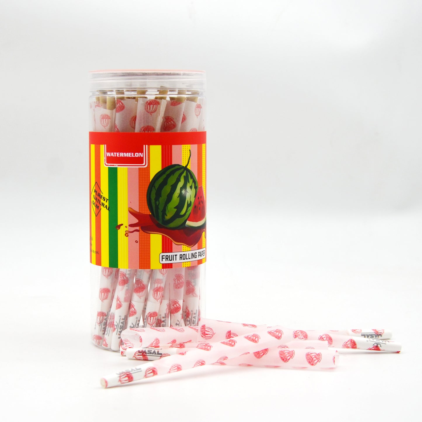UASAL 48 Cone Watermelon Fruit Flavor Kingsize Cones Smoking Rolled 108MM Rolling Paper with Tips & Packing Tubes Included