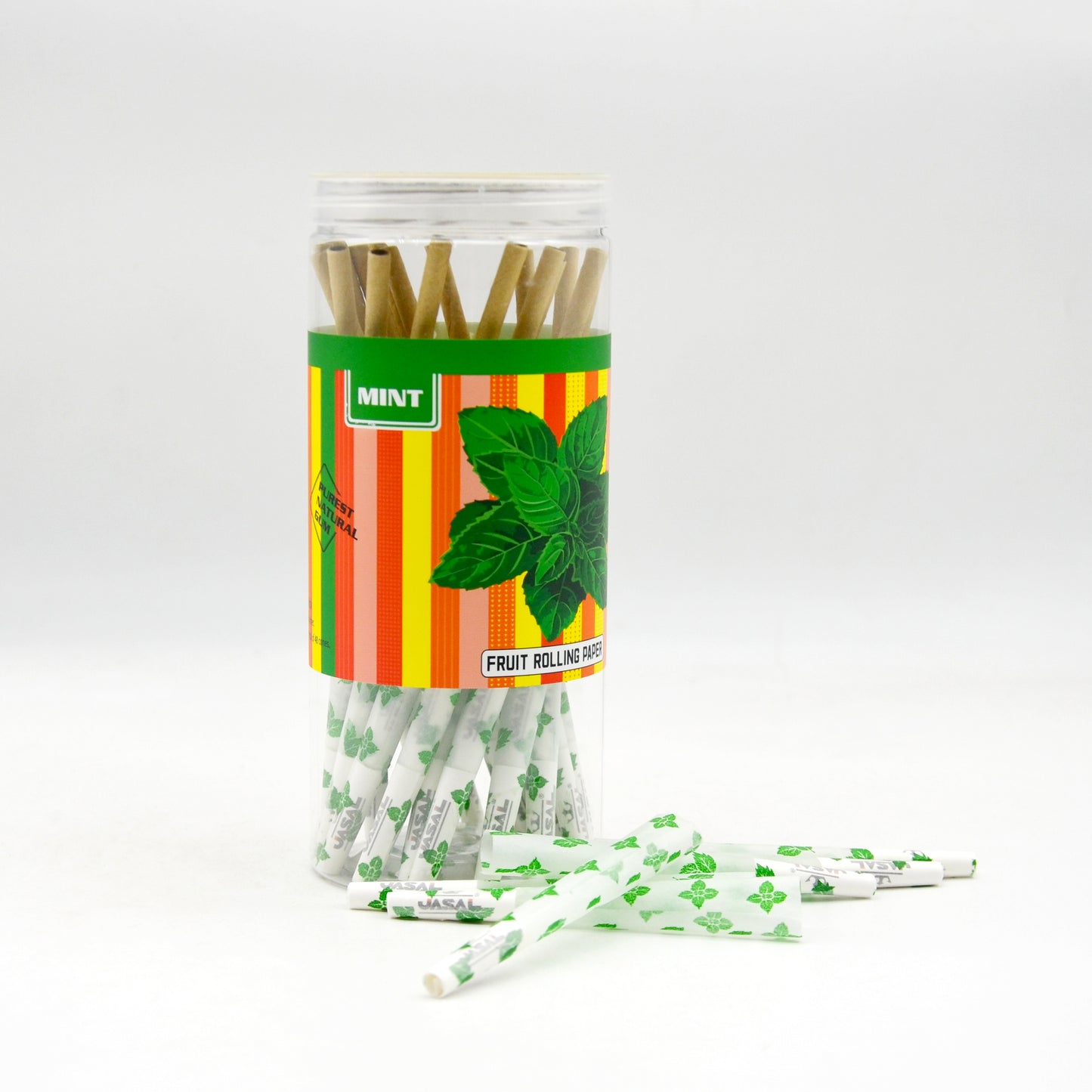 UASAL 48 Cone Mint Fruit Flavor 1¼ Cones Smoking Rolled 84MM Rolling Paper with Tips & Packing Tubes Included
