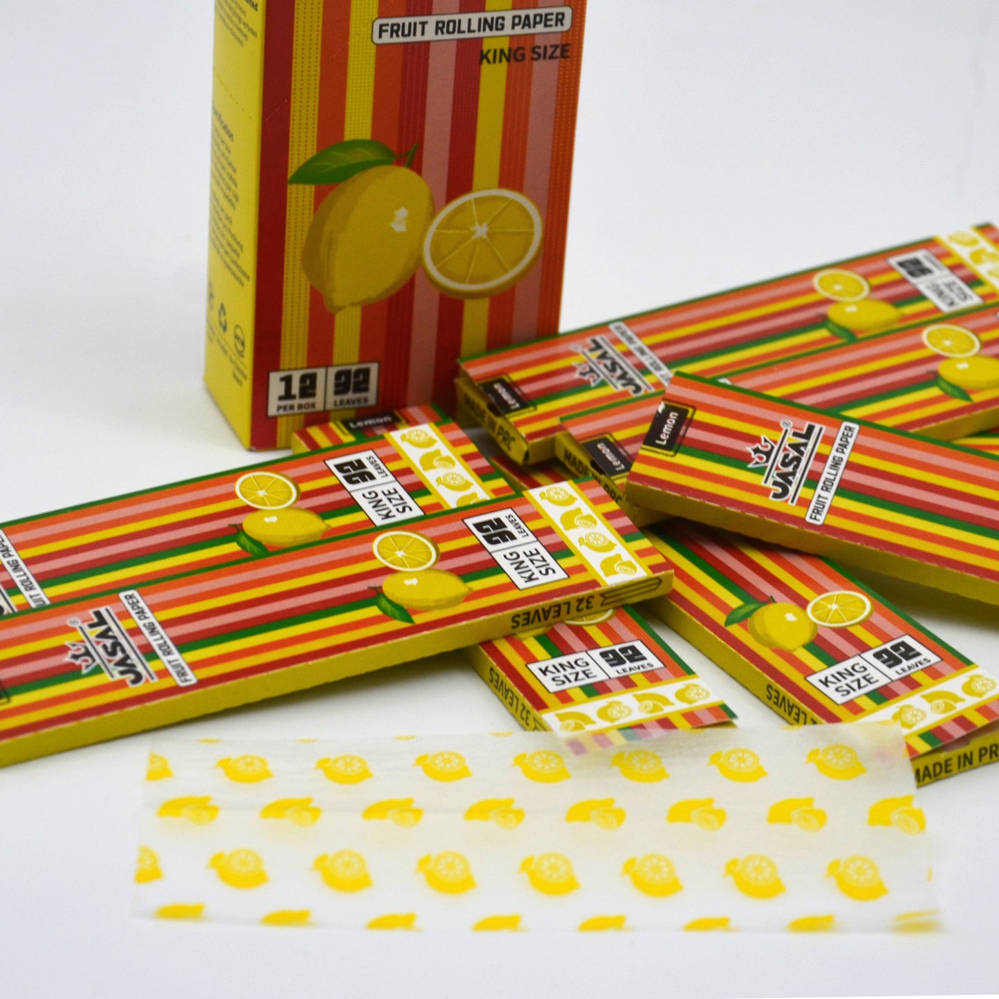 UASAL Fruit Flavor Kingsize Rolling Papers -12 Packs 108mm Rolling Papers (32 Leaves in Pack) 384 Total,Lemon
