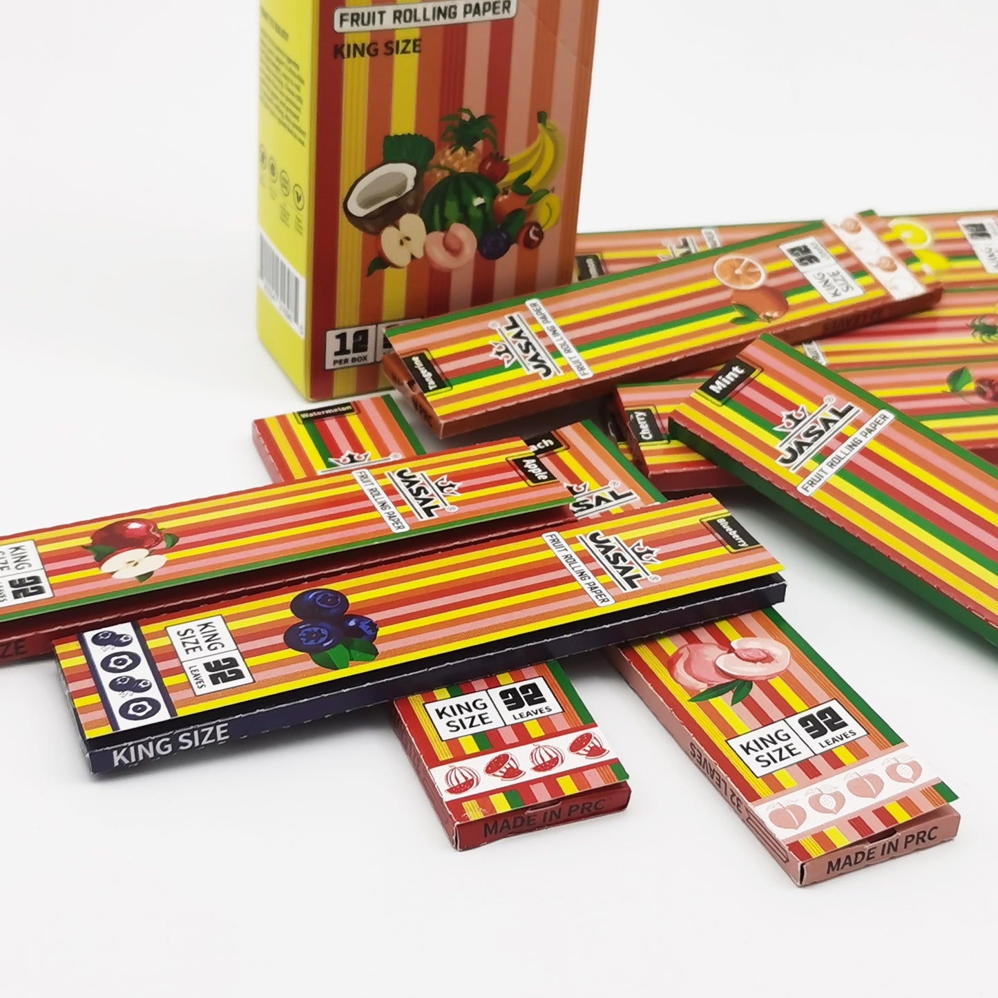UASAL Fruit Flavor Kingsize Rolling Papers -12 Packs 108mm Rolling Papers (32 Leaves in Pack) 384 Total,Twelve Flavors