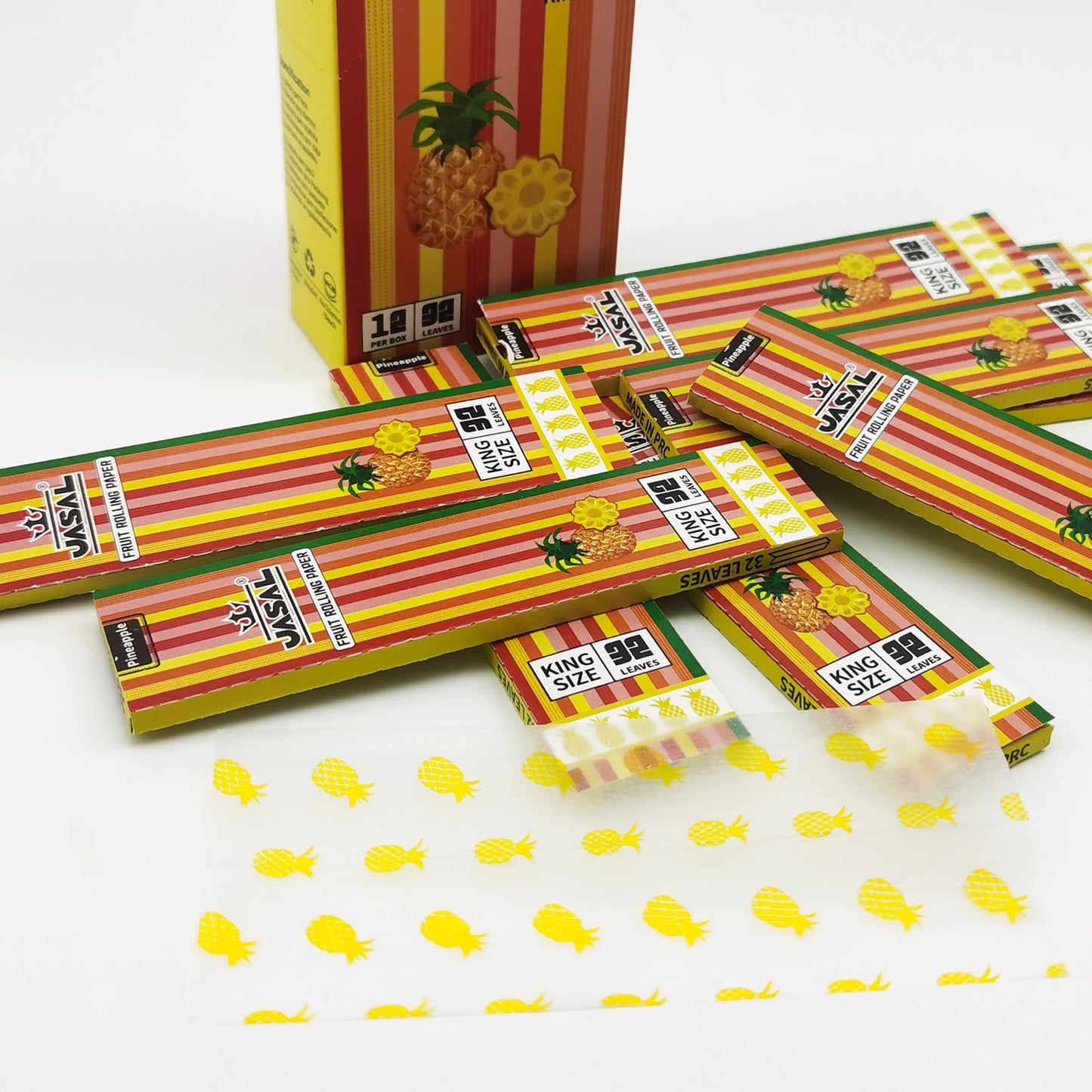 UASAL Fruit Flavor Kingsize Rolling Papers -12 Packs 108mm Rolling Papers (32 Leaves in Pack) 384 Total,Pineapple