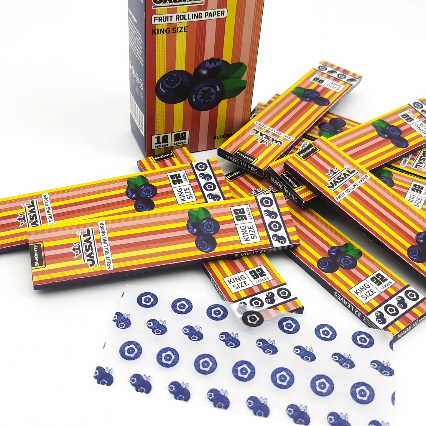 UASAL Fruit Flavor Kingsize Rolling Papers -12 Packs 108mm Rolling Papers (32 Leaves in Pack) 384 Total,Blueberry