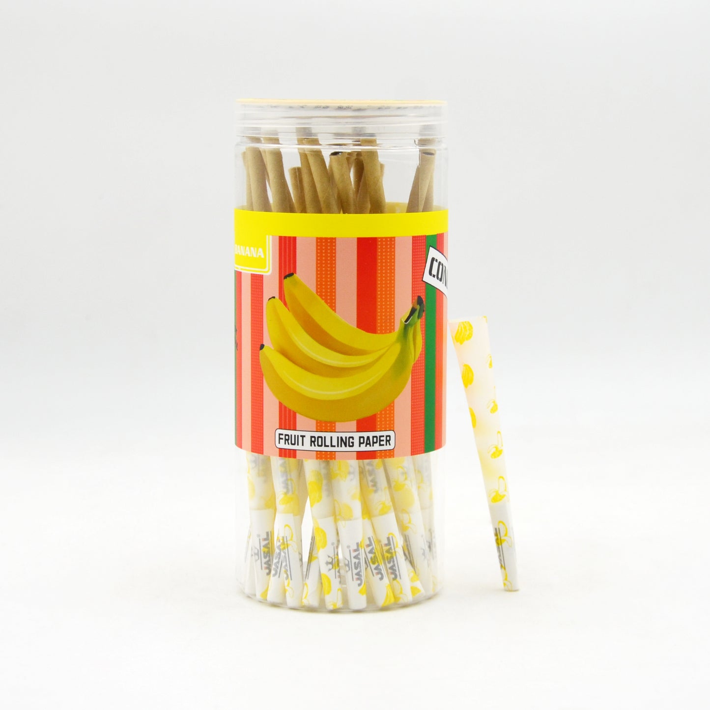 UASAL 48 Cone Banana Fruit Flavor 1¼ Cones Smoking Rolled 84MM Rolling Paper with Tips & Packing Tubes Included