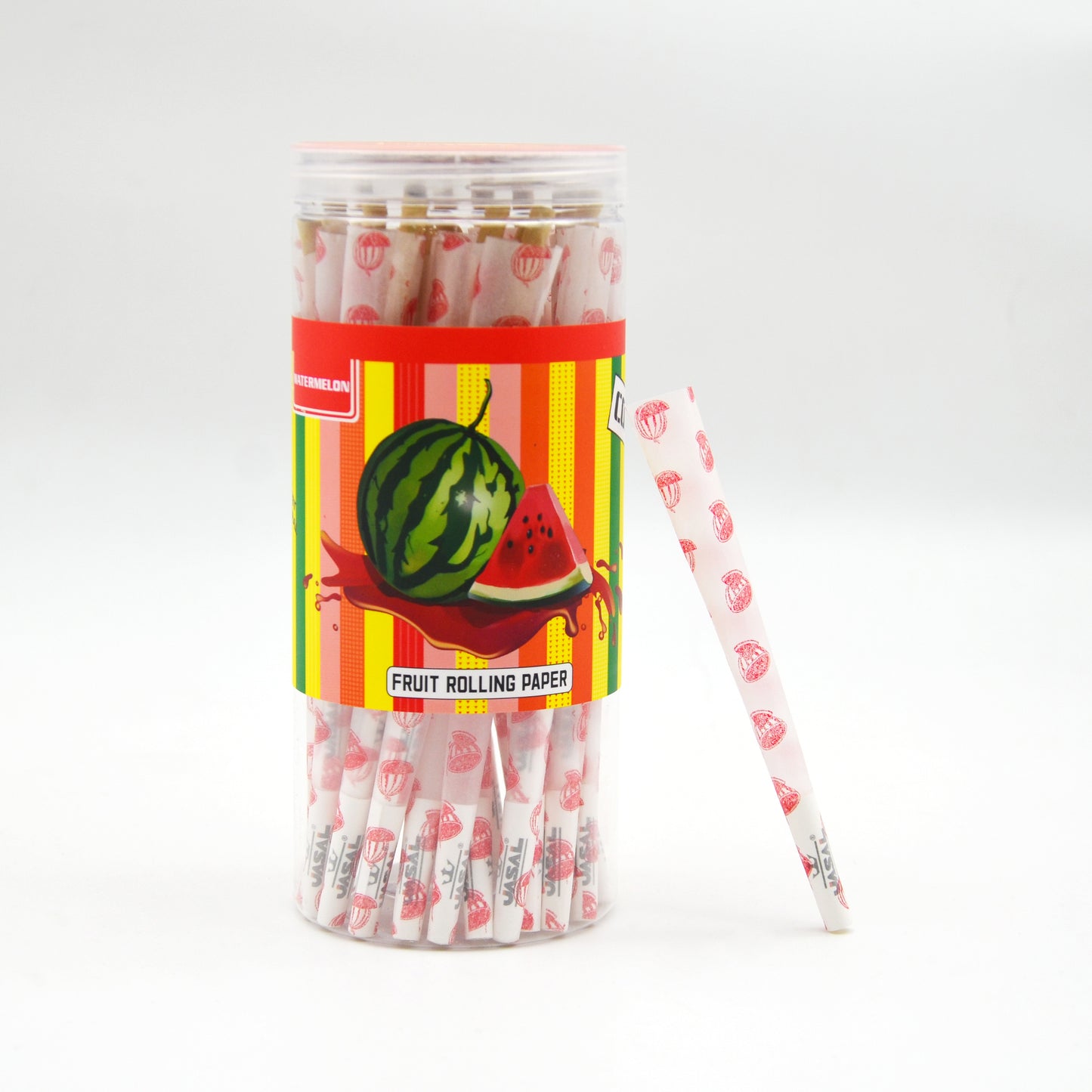 UASAL 48 Cone Watermelon Fruit Flavor Kingsize Cones Smoking Rolled 108MM Rolling Paper with Tips & Packing Tubes Included