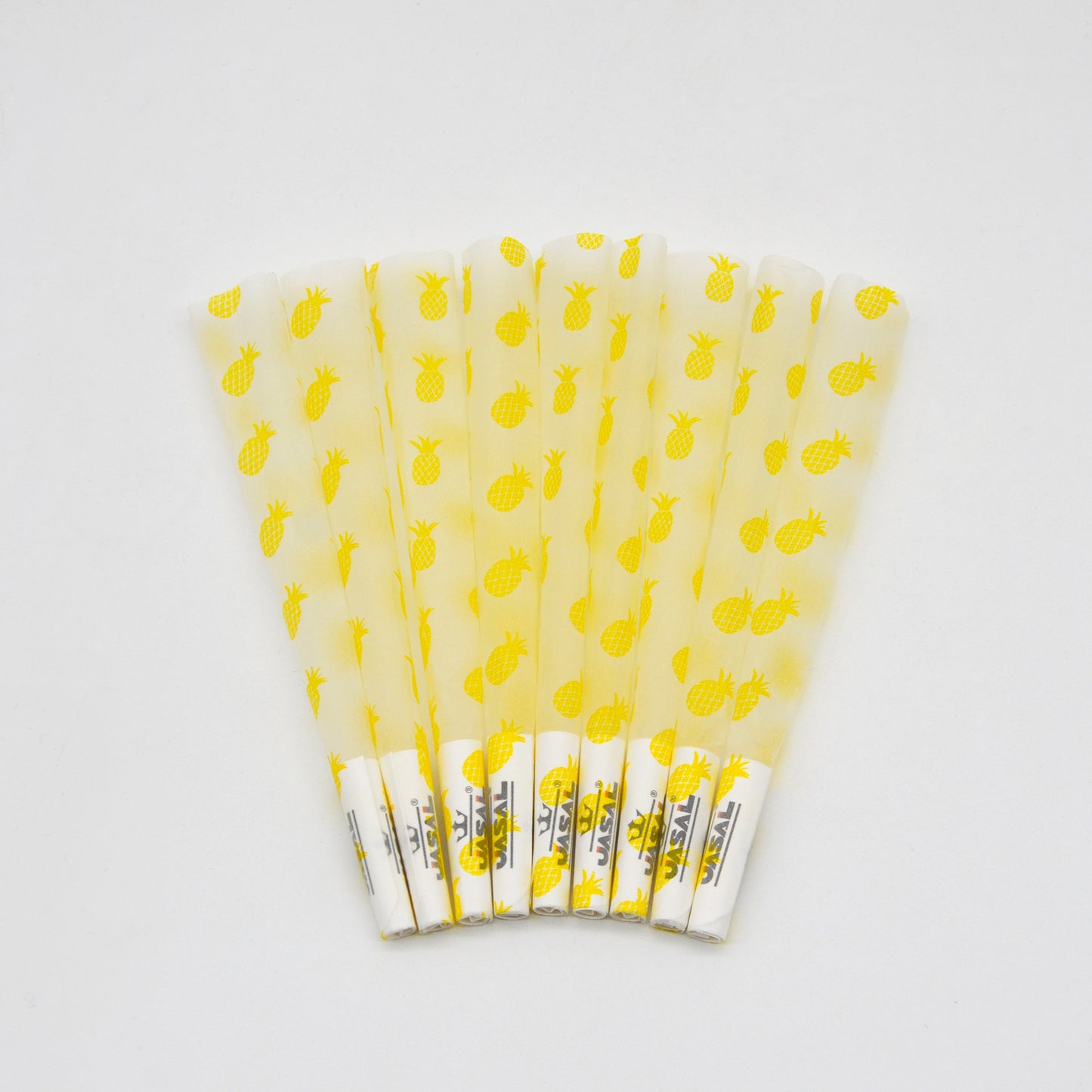 UASAL 48 Cone Pineapple Fruit Flavor Kingsize Cones Smoking Rolled 108MM Rolling Paper with Tips & Packing Tubes Included