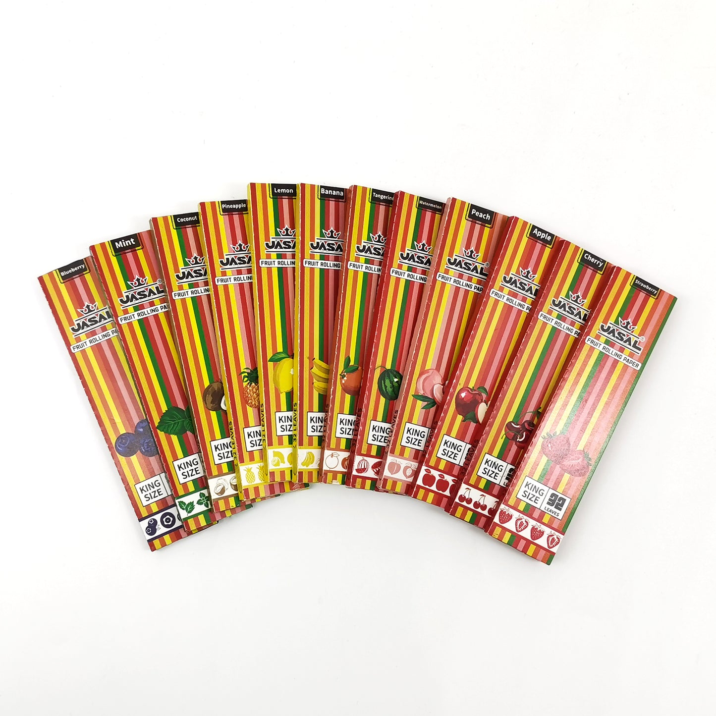 UASAL Fruit Flavor Kingsize Rolling Papers -12 Packs 108mm Rolling Papers (32 Leaves in Pack) 384 Total,Twelve Flavors