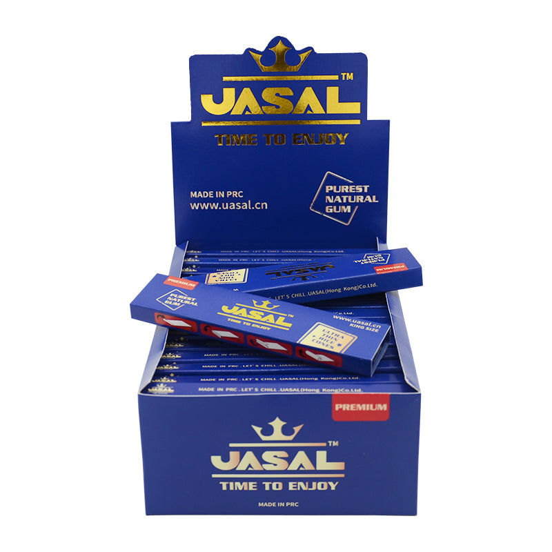 UASAL Rolling Papers King Size Unbleached Premium With Tips,32 Tip and 32 leaves in pack,32 packs in box